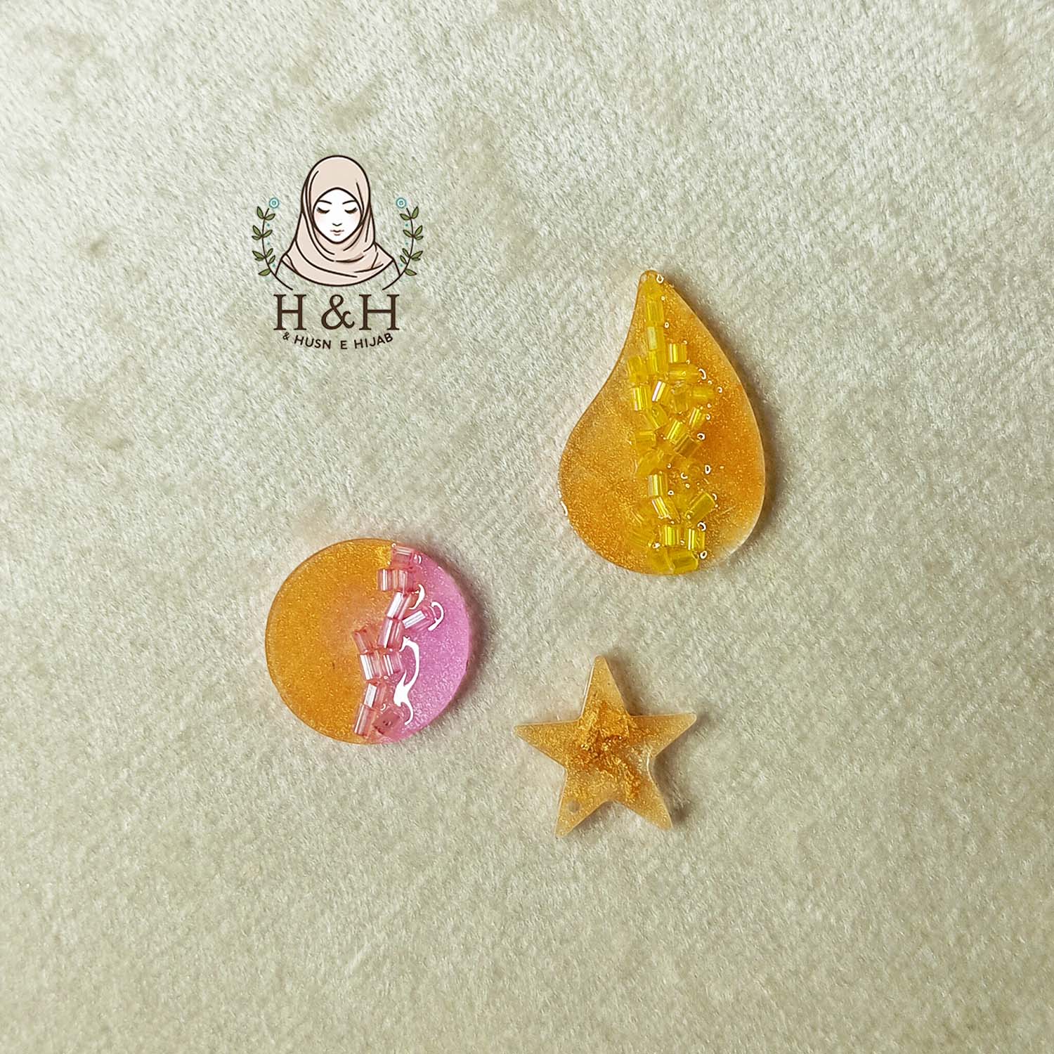 Hijab Pin Set Crystal | Yellow second