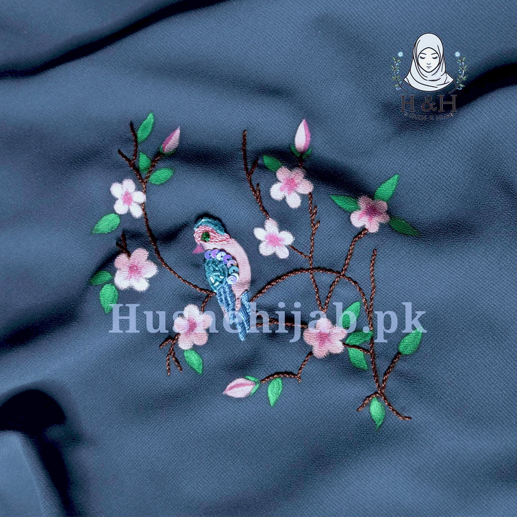 Embroidered -Formal- Navy Blue