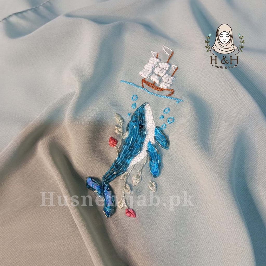 Embroidered -Formal - Soft Mint | Whale - Humpback