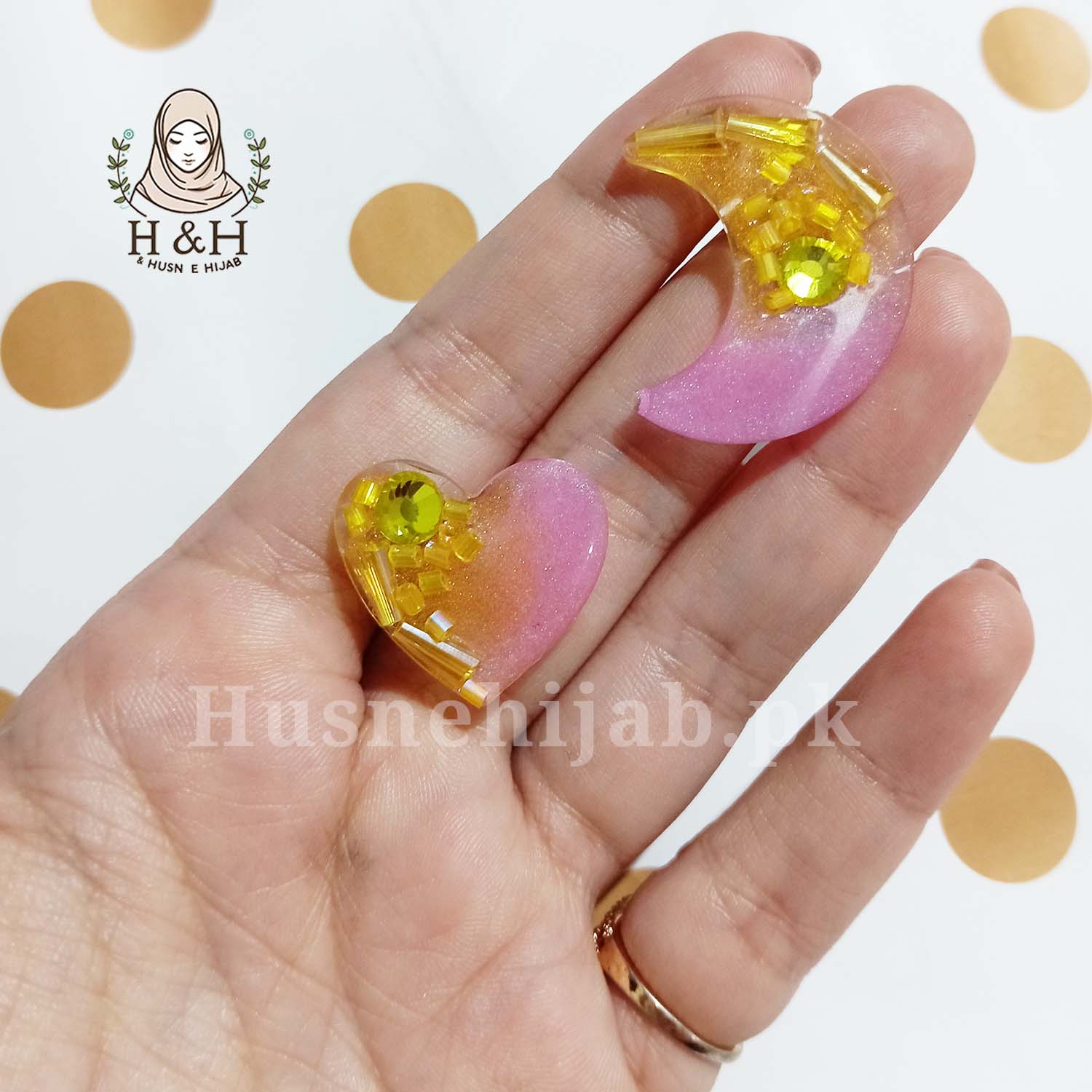 Hijab Pin Set Crystal | Yellow Set